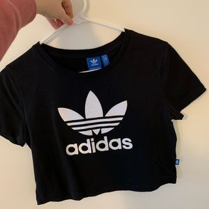 Adidas Trefoil Black Crop top